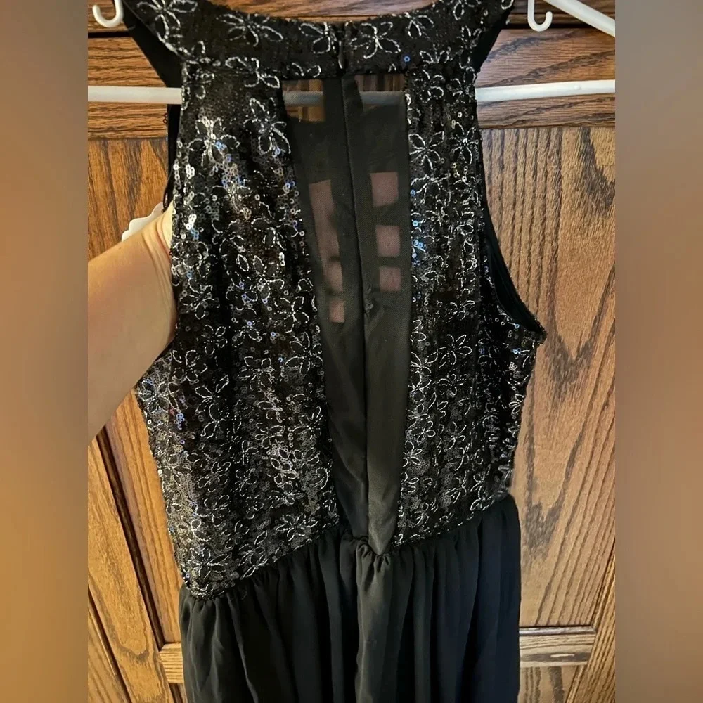 NWT Altar'd State | Sequin Black Chiffon Dress | medium - Picture 7 of 7